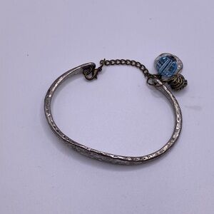 Silver Bracelet with Blue Charm